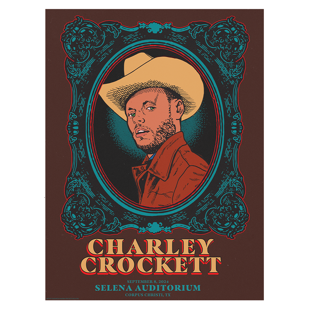 Corpus Christi, TX Selena Auditorium 2024 Poster Charley Crockett
