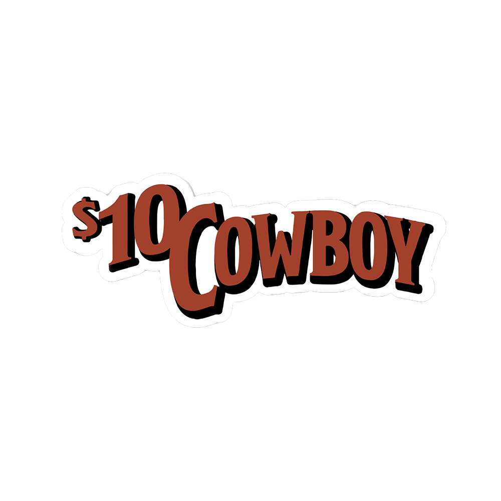 $10 Cowboy Sticker