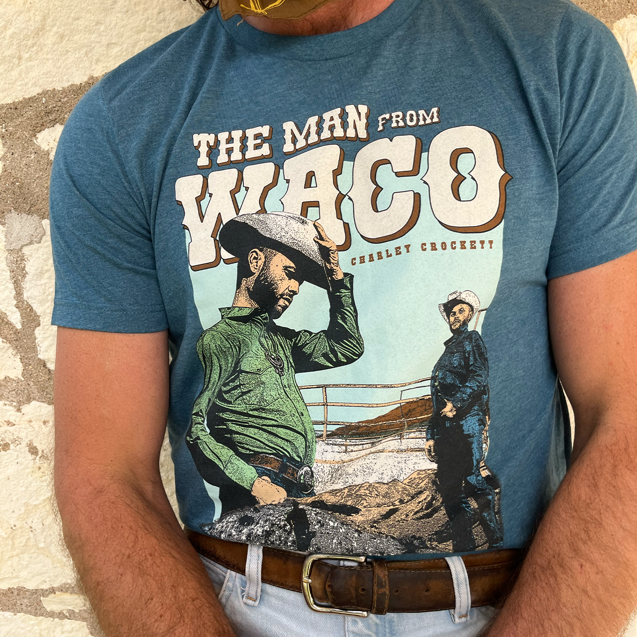 Blue Man From Waco Tee Lifestyle