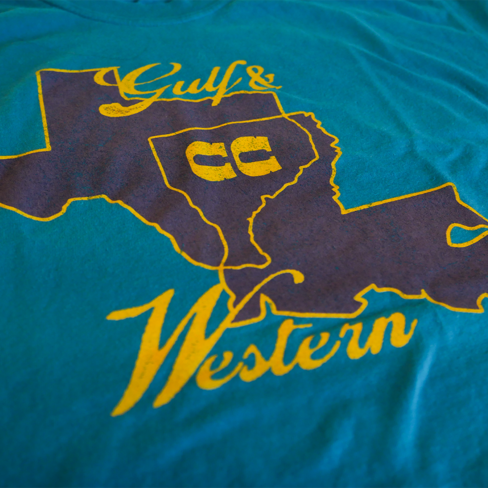 Gulf & Western Teal Tee Detail 2