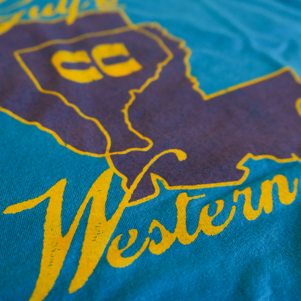 Gulf & Western Teal Tee Detail 1