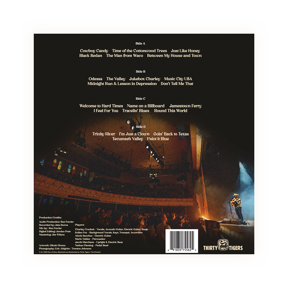 Live From The Ryman Auditorium Double LP Back