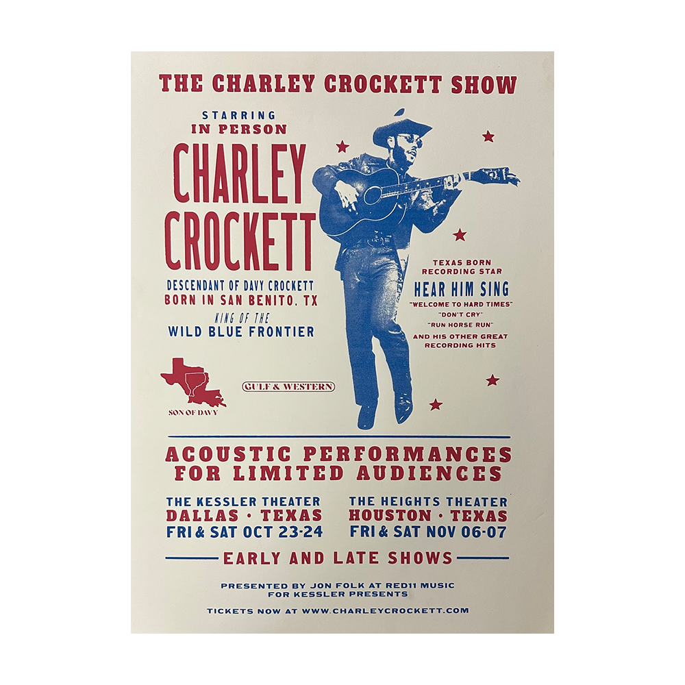 Charley Crockett Texas Tour Poster